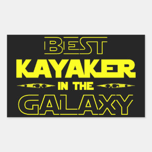 Sticker Rectangulaire Meilleur Kayaker Dans La Galaxie