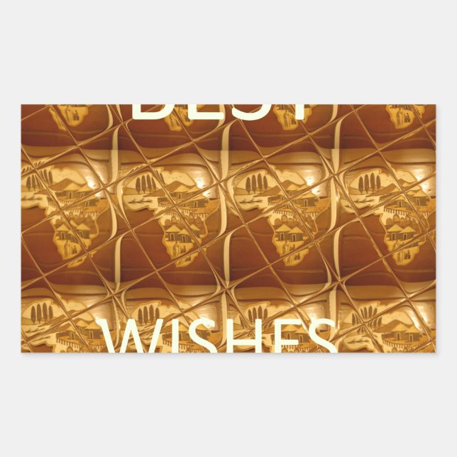 Sticker Rectangulaire Meilleurs voeux de Lovely Africa Culture africaine (Devant)