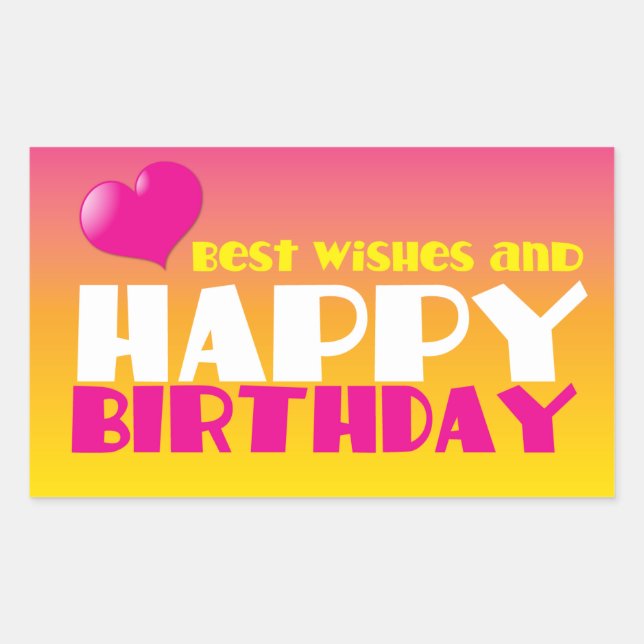 Sticker Rectangulaire Meilleurs voeux et JEUX Anniversaire ! mignon ! (Devant)