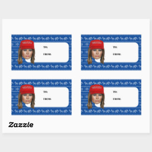 Sticker Rectangulaire Melania Trump MAGA Noël