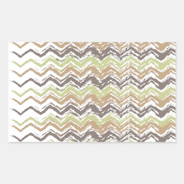 Sticker Rectangulaire Melon Brandy Scribble ZigZag Motif (Devant)