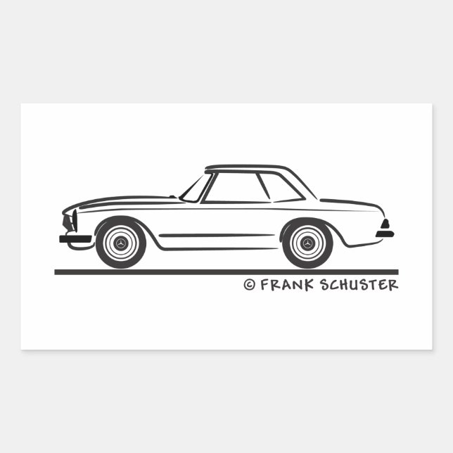 Sticker Rectangulaire Mercedes SL Pagoda Hardtop (Devant)