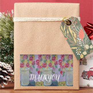 STICKER RECTANGULAIRE MERCI AUX BÂTIMENTS DE L'ARTISTE PAULA REILLY.