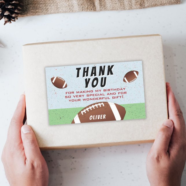 Sticker Rectangulaire Merci d'anniversaire du football américain (Créateur téléchargé)