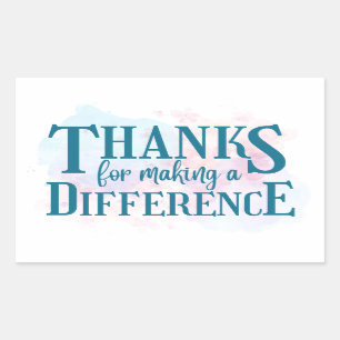 Sticker Rectangulaire Merci d'avoir fait une différence