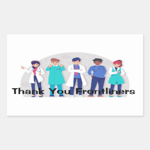 Sticker Rectangulaire Merci de première ligne