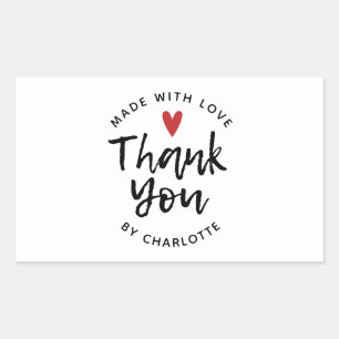 Sticker Rectangulaire Merci fait main avec amour