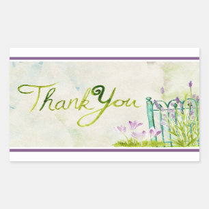 Sticker Rectangulaire Merci Lavande aquarelle