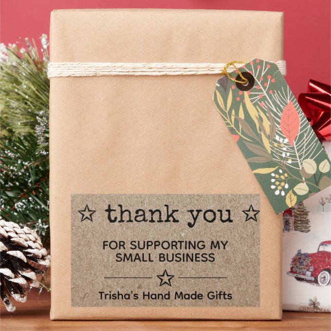 Sticker Rectangulaire Merci Pour Appuyer Mon Étoile De Petite Entreprise (vacances)