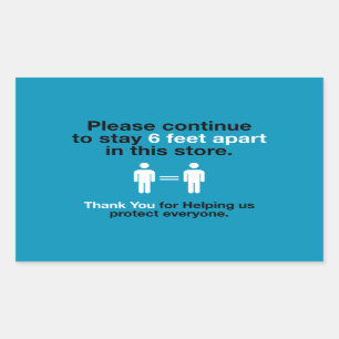 Sticker Rectangulaire Merci Pour Pratiquer La Distance Sociale