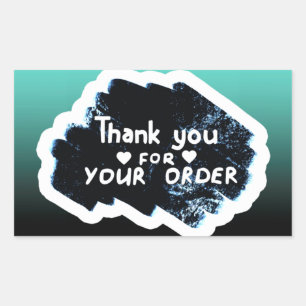 Sticker Rectangulaire Merci pour votre commande