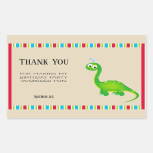 Sticker Rectangulaire Merci préhistorique de dinosaure