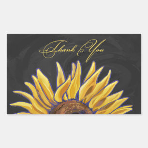 Sticker Rectangulaire Merci tournesol