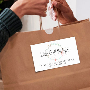 Sticker Rectangulaire Merci Wreath Pour Aider Ma Petite Entreprise