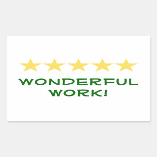 Sticker Rectangulaire Merveilleux travail - Série d'autocollants de l'en