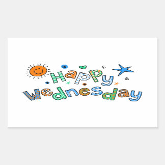 Sticker Rectangulaire Mete Happy Mercredi Semaine Greeting Expression de