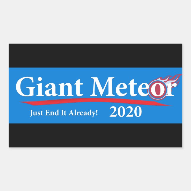Sticker Rectangulaire Meteor Géant 2020 En Finit Déjà ! (Devant)