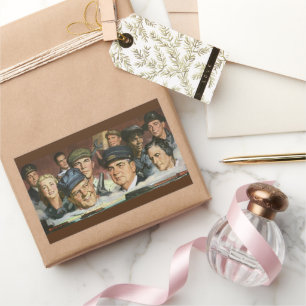 Sticker Rectangulaire Métiers commerciaux, patriotisme patriotique vinta