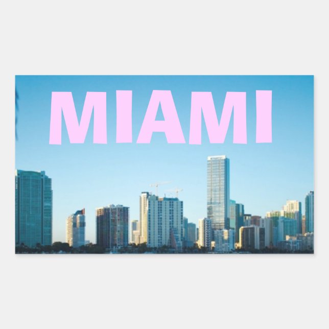 STICKER RECTANGULAIRE MIAMI SKYLINE (Devant)