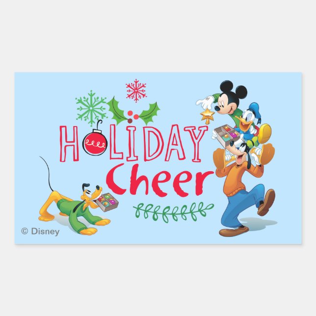 Sticker Rectangulaire Mickey Spreading Holiday Cheval (Devant)