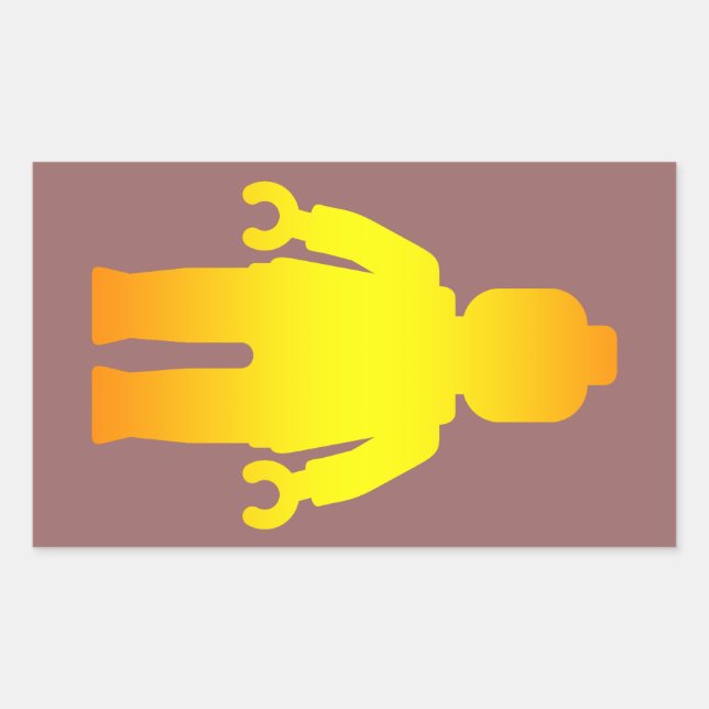 Sticker Rectangulaire Minifig [Golden] par Personnaliser My Minifig (Devant)