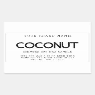 Sticker Rectangulaire minimaliste blanc moderne élégant produit chandell