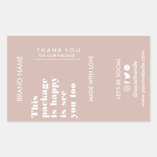 Sticker Rectangulaire Minimaliste moderne rose pâle