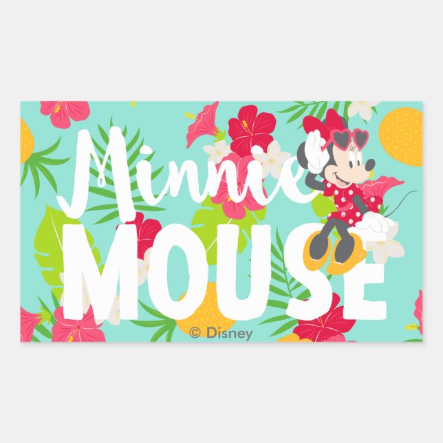 Sticker Rectangulaire Minnie | La Pose Tropicale de Minnie (Devant)