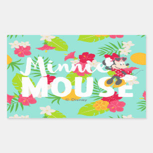 Sticker Rectangulaire Minnie   La Pose Tropicale de Minnie