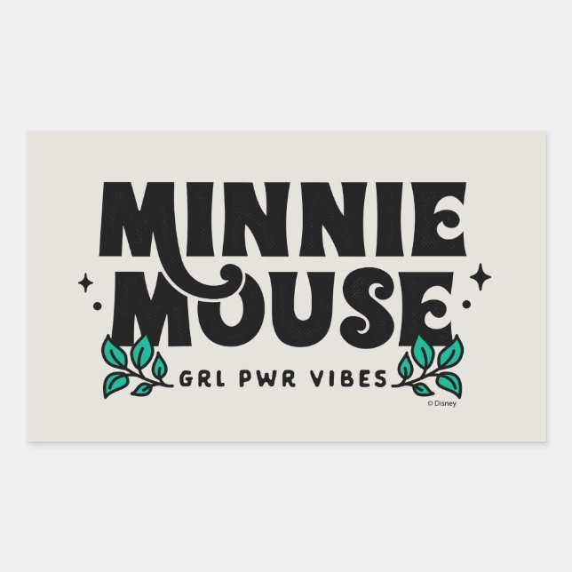 Sticker Rectangulaire Minnie Mouse | Vibes d'alimentation GRL (Devant)