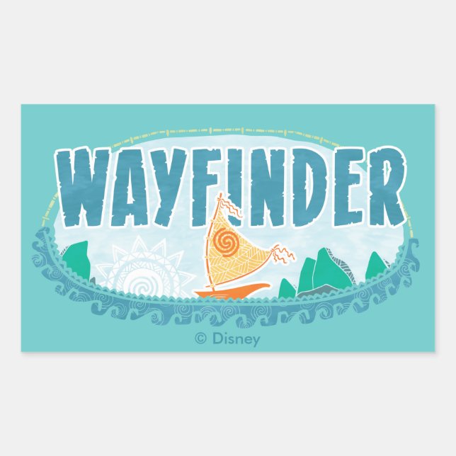 Sticker Rectangulaire Moana | Wayfinder (Devant)
