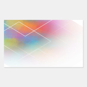 Sticker Rectangulaire Modèle blanc coloré personnalisé Abstrait moderne