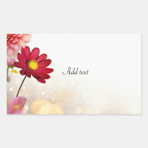 Sticker Rectangulaire Modèle de bouquet de fleurs,