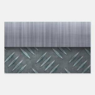 Sticker Rectangulaire Modèle de plaque de diamant en métal brossé