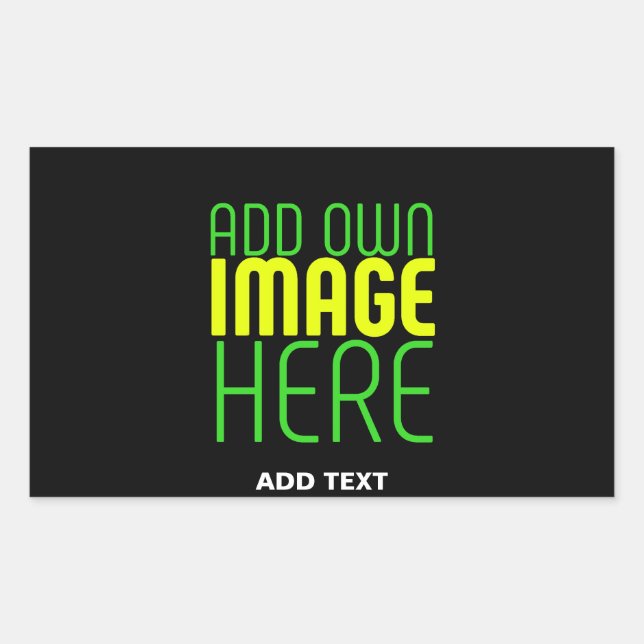 STICKER RECTANGULAIRE MODÈLE DE TEXTE D'IMAGE NOIRE SIMPLE ET MODERNE (Devant)