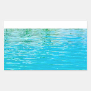 Sticker Rectangulaire Modèle d'eau de mer vierge personnalisé bleu vert