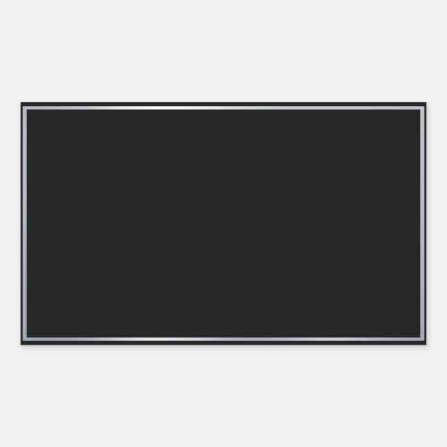 Sticker Rectangulaire Modèle noir élégant blanc personnalisé Faux Argent (Devant)
