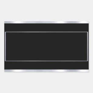 Sticker Rectangulaire Modèle noir élégant blanc personnalisé Faux Argent
