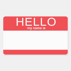 Sticker Rectangulaire Modèle Personnalisé Bonjour Mon Nom Est