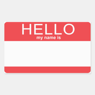 Sticker Rectangulaire Modèle Personnalisé Bonjour Mon Nom Est