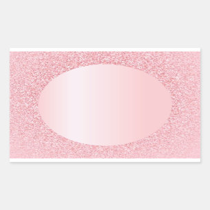 Sticker Rectangulaire Modèle tendance vierge paillettes or rose personna