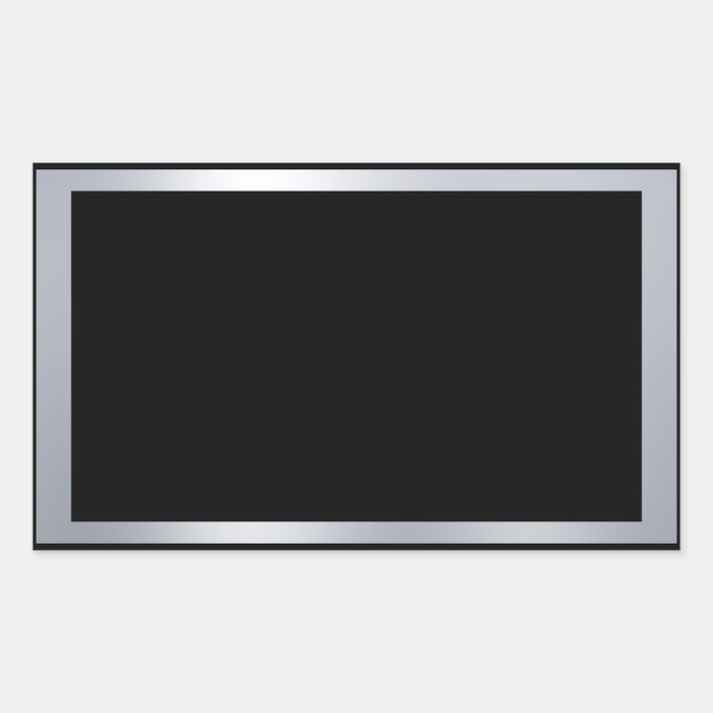 Sticker Rectangulaire Modèle vide élégant argent et noir faux (Devant)