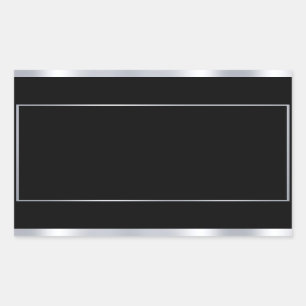 Sticker Rectangulaire Modèle vierge élégant noir argent faux personnalis