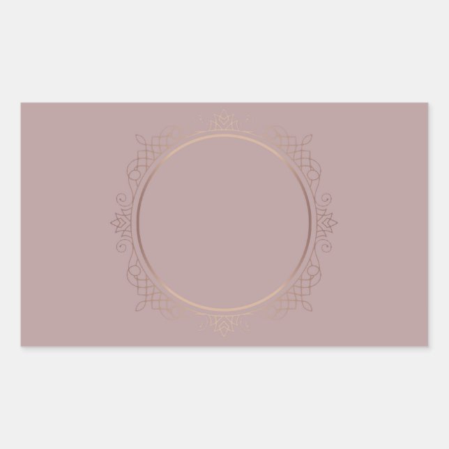 Sticker Rectangulaire Modèle vierge en rose gold Ajoutez votre texte Des (Devant)