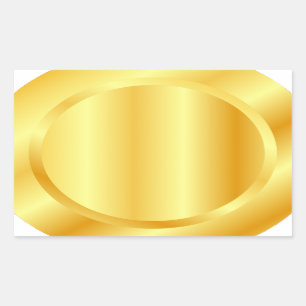 Sticker Rectangulaire Modèle vierge faux or métallisé tendance