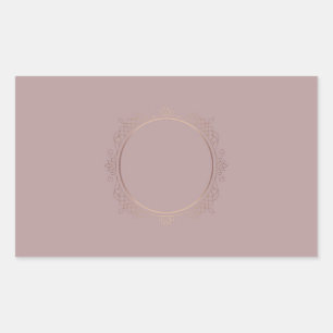 Sticker Rectangulaire Modèle vierge rose gold créatif avec votre texte