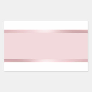 Sticker Rectangulaire Moderne Élégant Rose Doré Modèle Vierge Tendance