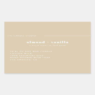 Sticker Rectangulaire Moderne minimaliste Emballage Beige Chandelle Cosm