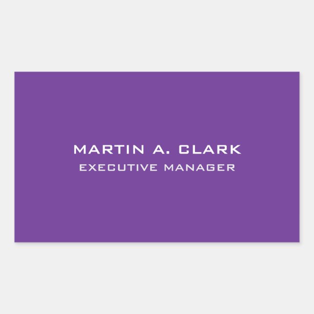 Sticker Rectangulaire Moderne minimaliste Plain Élégant Royal Purple (Devant)