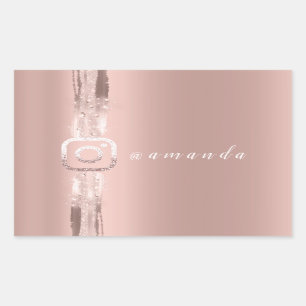 Sticker Rectangulaire Moderne simple maquillage rose étincelle Rose Inst